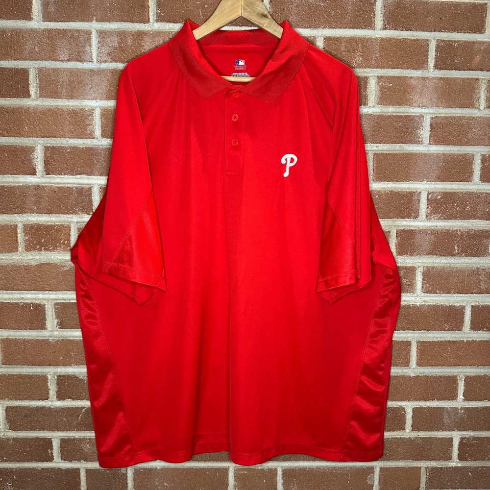 Philadelphia Phillies‎ MLB Men's 3XL Red Performance Polo Shirt Baseball